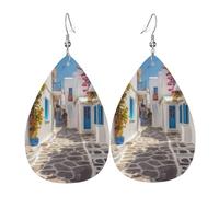 Boucles d'oreilles pendantes en cuir pour femme - Légères - Bijoux de rue Grèce