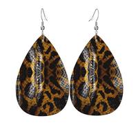 Boucles d'oreilles pendantes en cuir serpent jaune pour femme, boucles d'oreilles percées en forme de larme, bijoux légers, cadeaux pour femmes et filles