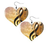 Boucles d'oreilles pendantes en cuir synthétique avec notes de musique piano violon en forme de larme - Boucles d'oreilles pendantes légères en cuir pour femmes mariages, fêtes, cérémonies, banquets