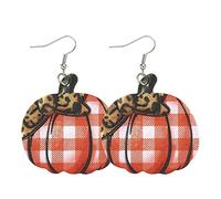 Boucles d'oreilles pendantes en cuir synthétique léger en forme de citrouille, tournesol, feuille d'érable et léopard - Pour femme et fille