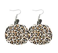 Boucles d'oreilles pendantes en cuir synthétique léger en forme de citrouille, tournesol, feuille d'érable et léopard - Pour femme et fille