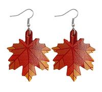 Boucles d'oreilles pendantes en cuir synthétique léger en forme de citrouille, tournesol, feuille d'érable et léopard - Pour femme et fille