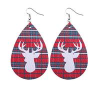 Boucles d'oreilles pendantes en cuir synthétique pour femme avec perles et fermoirs à vis, taille unique, Cuir, Pas de gemme