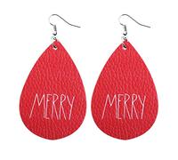 Boucles d'oreilles pendantes en cuir synthétique pour femme avec perles et fermoirs à vis, taille unique, Cuir, Pas de gemme