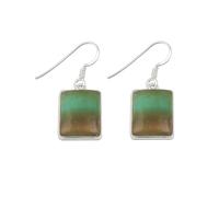 Boucles d'oreilles pendantes en fluorite en argent sterling 925 avec pierre précieuse naturelle