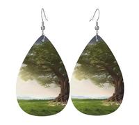 Boucles d'oreilles pendantes en forme d'arbre avec branche pour femme, boucles d'oreilles pendantes en forme de larme, légères et uniques, en cuir, pendentif tendance pour cadeau d'anniversaire