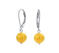 Boucles D'Oreilles Pendantes En Forme De Boule Ronde De 8 MM En Pierre Précieuse Simple Pour Femmes Avec Fermoir Sécurisé À Levier En Argent Sterling .925 Pierres De Naissance Plus De Couleurs