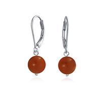 Boucles D'Oreilles Pendantes En Forme De Boule Ronde De 8 MM En Pierre Précieuse Simple Pour Femmes Avec Fermoir Sécurisé À Levier En Argent Sterling .925 Pierres De Naissance Plus De Couleurs