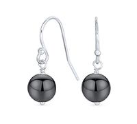 Boucles D'Oreilles Pendantes En Forme De Boule Ronde De 8MM En Pierre Précieuse Simple Avec Crochet Sécurisé En Fil De Poisson Français En Argent Sterling .925 Pierres De Naissance Plus De Couleurs