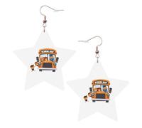 Boucles d'oreilles pendantes en forme de bus scolaire pour femme, boucles d'oreilles pendantes en forme d'étoile étincelante, bijoux tendance pour soirée