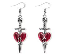 Boucles d'oreilles pendantes en forme de cercueil de vampire en forme de croix gothique pour femme, boucles d'oreilles pendantes en forme de cœur de sang, accessoires de bijoux pour fête d'Halloween