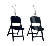Boucles d'oreilles pendantes en forme de chaise pliante - Pendentif amusant en acrylique - Bijoux de fête - Pour femme - Tendance créative - Acrylique unique, taille unique, Comme décrit, Comme décrit