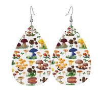 Boucles d'oreilles pendantes en forme de champignon avec peinture japonaise pour femme, boucles d'oreilles en forme d'étoile artistique, bijoux contemporains pour fêtes et sociaux