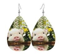 Boucles d'oreilles pendantes en forme de cochon de viol pour femme, boucles d'oreilles pendantes festives, bijoux élégants pour célébrations, One Size, Cuir
