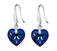 Boucles d'oreilles pendantes en forme de cœur avec surface de coupe en cristal pour femme et fille, inch, Zinc, Cristal