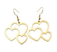 Boucles d'oreilles pendantes en forme de cœur, boucles d'oreilles à crochet | Magnifique bijou romantique sur le thème de l'amour, accessoire quotidien élégant, cadeau d'anniversaire et de vacances