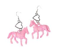 Boucles d'oreilles pendantes en forme de cœur en acrylique coloré avec motif licornes mignonnes