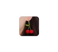 Boucles d'oreilles pendantes en forme de feuille de cerisier rouge pour femme, boucles d'oreilles tendance, esthétiques, bijoux cadeaux, Zinc