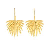 Boucles d'oreilles pendantes en forme de feuille de palmier tropical pour femme, Boucles d'oreilles feuille de cocotier de plage pour filles, Boucles d'oreilles Bohème Feuille d'Or Hypoallergénique