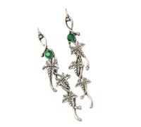 Boucles d'oreilles pendantes en forme de feuille inspirées des plantes avec cristaux - Confortables - Fait à la main - Accessoire de fête - Boucles d'oreilles vintage, taille unique, Comme décrit