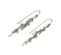 Boucles d'oreilles pendantes en forme de feuille inspirées des plantes avec cristaux - Confortables - Fait à la main - Accessoire de fête - Boucles d'oreilles vintage, taille unique, Comme décrit