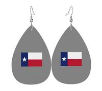 Boucles d'oreilles pendantes en forme de goutte avec drapeau de l'État du Texas - Cadeau tendance - Bijoux pour les vacances décontractées