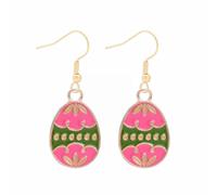 Boucles d'oreilles pendantes en forme de lapin mignon - Œuf de Pâques - Boucles d'oreilles de Pâques - Boucles d'oreilles créoles scintillantes pour femme, taille unique, Métal, Pas de pierre