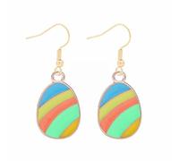 Boucles d'oreilles pendantes en forme de lapin mignon - Œuf de Pâques - Boucles d'oreilles de Pâques - Boucles d'oreilles créoles scintillantes pour femme, taille unique, Métal, Pas de pierre