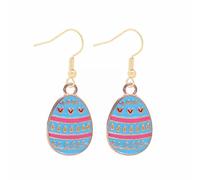 Boucles d'oreilles pendantes en forme de lapin mignon - Œuf de Pâques - Boucles d'oreilles de Pâques en forme d'œuf de Pâques - Boucles d'oreilles mignonnes en cuir pour femme, One Size, Métal, Pas de