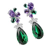 Boucles d'oreilles pendantes en forme de larme - Accessoires d'oreilles élégants - Bijou d'oreille unique - Convient pour les femmes dans une garde-robe - Incrustation florale pour femme