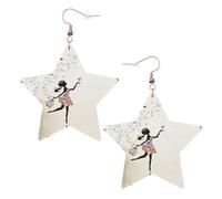 Boucles d'oreilles pendantes en forme de papillon pour femme, boucles d'oreilles pendantes en forme d'étoile étincelante, bijoux tendance pour soirée, One Size, Cuir
