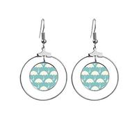 Boucles d'oreilles pendantes en forme de parapluie blanc