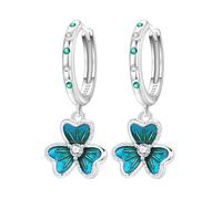 Boucles d'oreilles pendantes en forme de trèfle, clous minimalistes en argent pour usage professionnel et de soirée