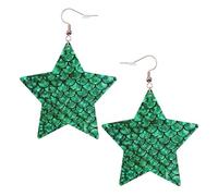 Boucles d'oreilles pendantes en forme d'écailles de poisson vert pour femme, boucles d'oreilles pendantes en forme d'étoile étincelante, bijoux tendance pour soirée