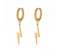Boucles d'oreilles pendantes en forme d'éclairs Boucles d'oreilles à crochets Flash Thunder Fashion Bijoux Punk Cadeau de fête Hip Hop 80s pour les femmes et les hommes (boucle d'oreille or 3)
