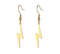 Boucles d'oreilles pendantes en forme d'éclairs Boucles d'oreilles à crochets Flash Thunder Fashion Bijoux Punk Cadeau de fête Hip Hop 80s pour les femmes et les hommes (Boucle d'oreille or)