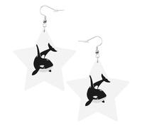 Boucles d'oreilles pendantes en forme d'épaulard, dauphin, océan, pour femme, boucles d'oreilles pendantes en forme d'étoile étincelante, bijoux tendance pour soirée, One Size, Cuir