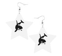 Boucles d'oreilles pendantes en forme d'épaulard, dauphin, océan, pour femme, boucles d'oreilles pendantes en forme d'étoile étincelante, bijoux tendance pour soirée, One Size, Cuir