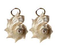 Boucles d'oreilles pendantes en forme d'escargot de mer naturel, design léger et confortable, texture marine unique, boucles d'oreilles à tige pour femmes, créoles en coquillages biologiques