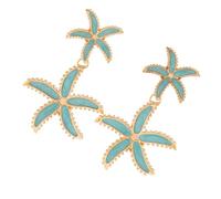 Boucles d'oreilles pendantes en forme d'étoile de mer bleues exagérées pour femme, bijoux élégants, accessoires de mode pour fête ou rendez-vous galant