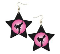 Boucles d'oreilles pendantes en forme d'étoile étincelante pour femme - Bijoux tendance pour soirée, One Size, Cuir