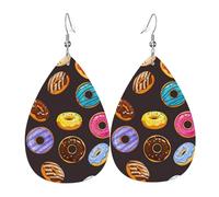 Boucles d'oreilles pendantes en forme d'étoile festive, bijoux élégants pour célébrations en forme de pain avec confiture, One Size, Cuir