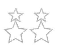 Boucles d'oreilles pendantes en forme d'étoile filante en cristal brillant - Boucles d'oreilles pendantes en forme d'étoile de météorite - Bijoux pour femme (étoile argentée en cristal)