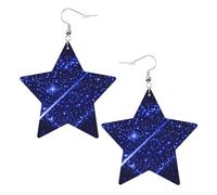 Boucles d'oreilles pendantes en forme d'étoile filante en forme d'étoile pour femme, One Size, Cuir