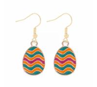 Boucles d'oreilles pendantes en forme d'œuf de Pâques en forme de carotte, One Size, Métal, Pas de pierre précieuse