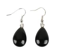 Boucles d'oreilles pendantes en onyx noir naturel, boucles d'oreilles pendantes en forme de goutte d'eau, boucles d'oreilles rétro exquises en pierre précieuse pour mariage, fête, cadeau