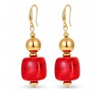 Boucles d'oreilles pendantes en perles cubiques pour femme - Pour tenue côtière, vacances, dîner, brunch d'été et cadeau d'anniversaire, Moyen, Résine, Pas de pierre précieuse
