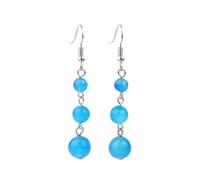 Boucles d'oreilles pendantes en perles de quartz œil de tigre pour femme, taille unique, Agate
