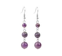 Boucles d'oreilles pendantes en perles de quartz œil de tigre pour femme, taille unique, Agate