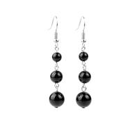 Boucles d'oreilles pendantes en perles de quartz œil de tigre pour femme, taille unique, Agate